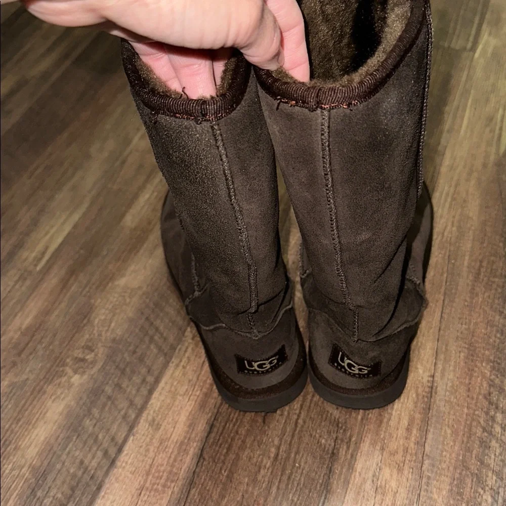 Womens‎ UGG Classic Boots Chocolate Brown Sheepskin no size tag but fits 6/6.5